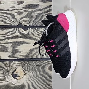 Adidas Casual Comfortable Black/Pink Girls Size 5Y Shoes